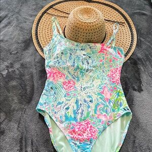 Lilly Pulitzer bright print one piece swimsuit